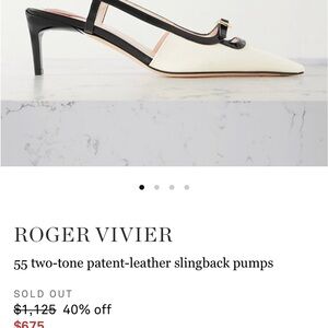 Roger Vivier Black and White Patent leather Slingback Heels size 41